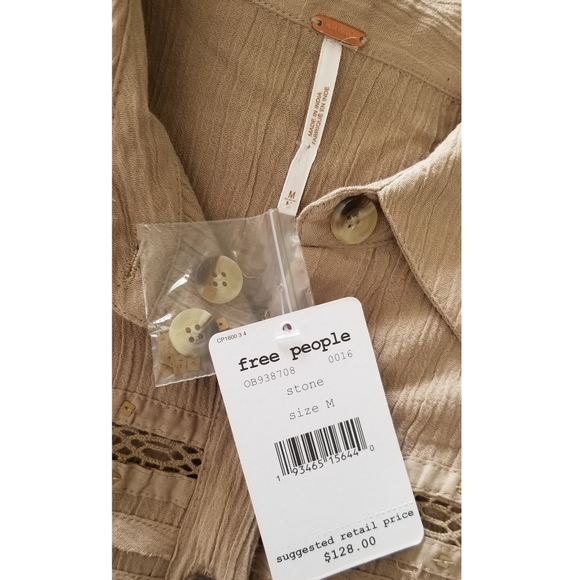 Free People Summer Stars Button Down in Stone - Picture 10 of 10